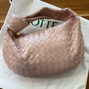 Bottega Veneta Pink Hobo Bag with Woven Leather